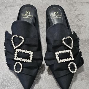 Designer Black‎ Satin Shoes